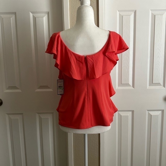 Jessica Howard Coral Flutter Sleeves Blouse Size: 8P - Picture 7 of 7